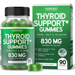 Thyroid Support Gummies for Women & Men Ashwaganda, Iodine & More (90 Gummies).