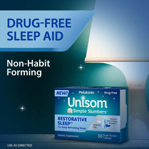 Unisom Simple Slumbers Restorative Sleep Tablets 30 - Count - Suppviv