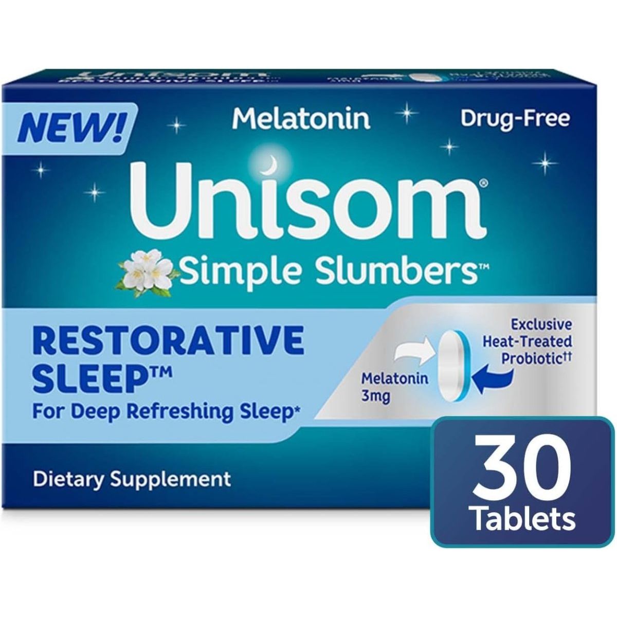 Unisom Simple Slumbers Restorative Sleep Tablets 30 - Count - Suppviv