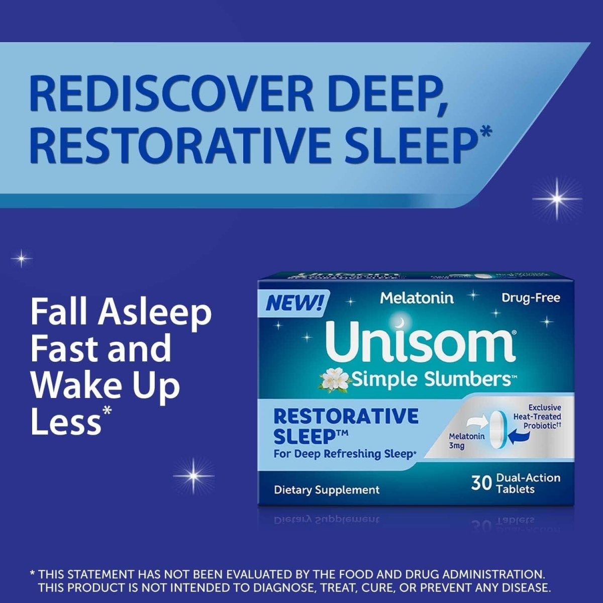Unisom Simple Slumbers Restorative Sleep Tablets 30 - Count - Suppviv