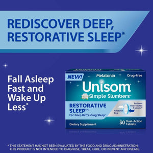 Unisom Simple Slumbers Restorative Sleep Tablets 30 - Count - Suppviv
