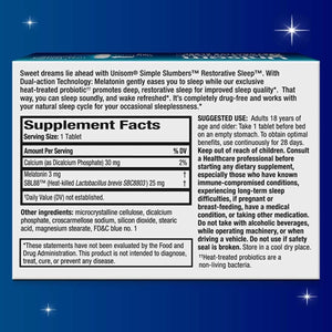 Unisom Simple Slumbers Restorative Sleep Tablets 30 - Count - Suppviv
