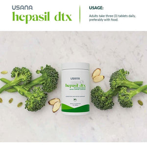 USANA Hepasil DTX with Incelligence Detox-Support Complex for Comprehensive Liver Support - 84 Tablets.