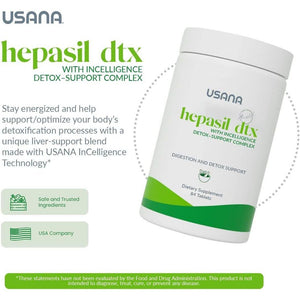 USANA Hepasil DTX with Incelligence Detox-Support Complex for Comprehensive Liver Support - 84 Tablets.
