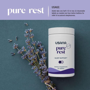 USANA Pure Rest Melatonin Supplement for Sleep Support - 56 Tablets - Suppviv