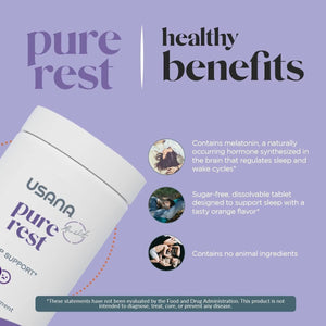 USANA Pure Rest Melatonin Supplement for Sleep Support - 56 Tablets - Suppviv