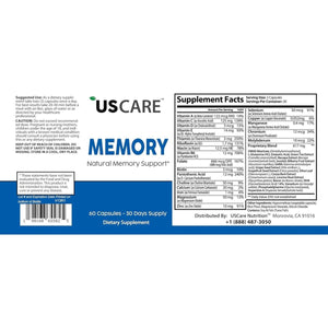 Uscare Memory - Natural Memory Support Formulated with 40 Unique Nootropics - Suppviv