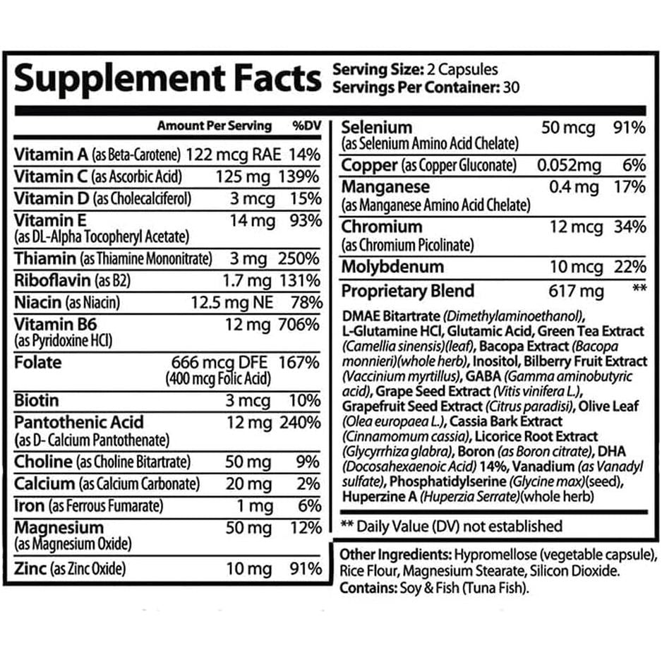 Uscare Memory - Natural Memory Support Formulated with 40 Unique Nootropics - Suppviv