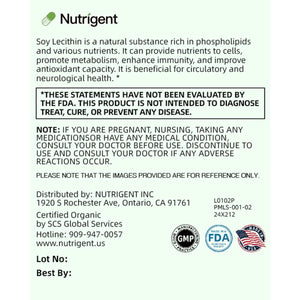 USDA Organic Soy Lecithin Supplement 800 Mg, High Absorption Liquid Organic Capsules, 60 Count - Suppviv