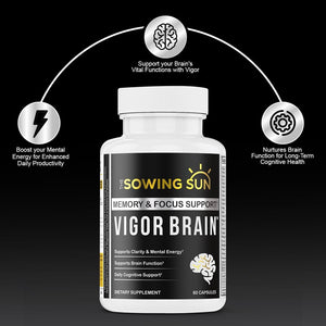 Vigor Brain Premium Nootropic Supplement – Concentration, Brain & Memory Support - Suppviv