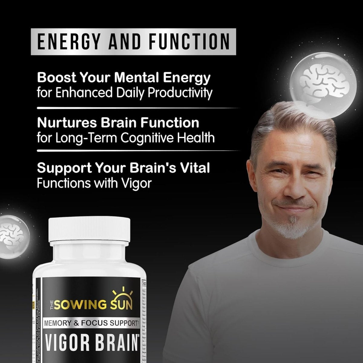 Vigor Brain Premium Nootropic Supplement – Concentration, Brain & Memory Support - Suppviv