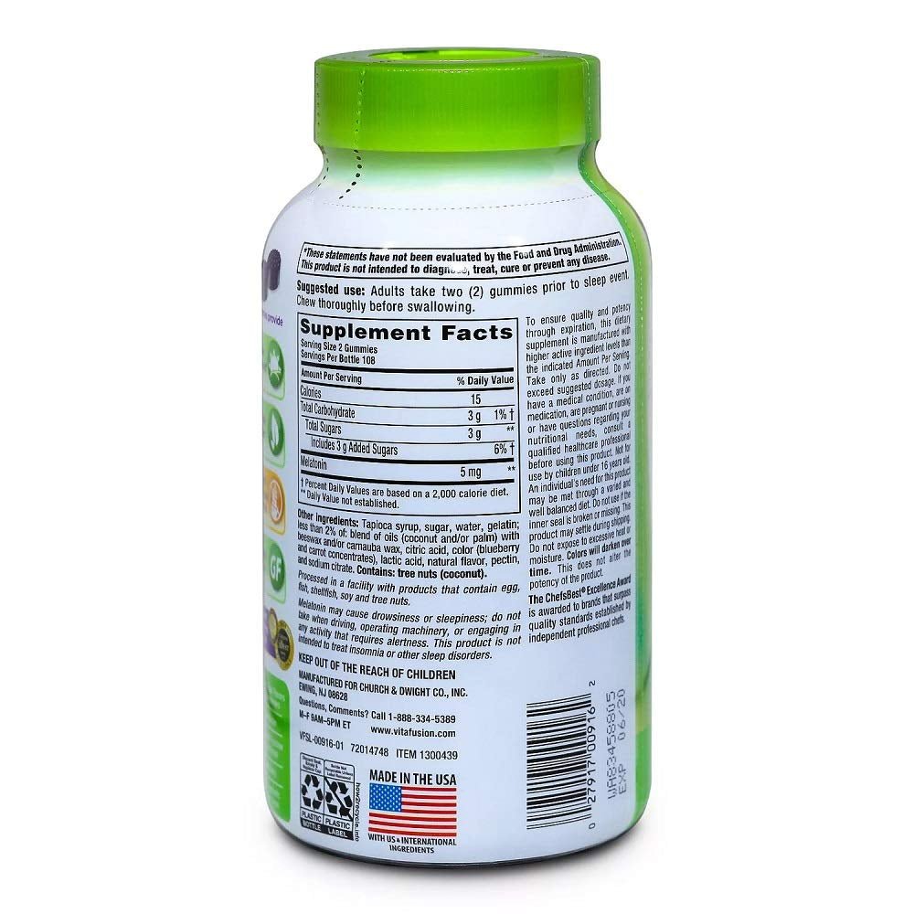 Vita Fusion Melatonin 5 Mg Gummies Dietary Supplement 216 Count - Suppviv