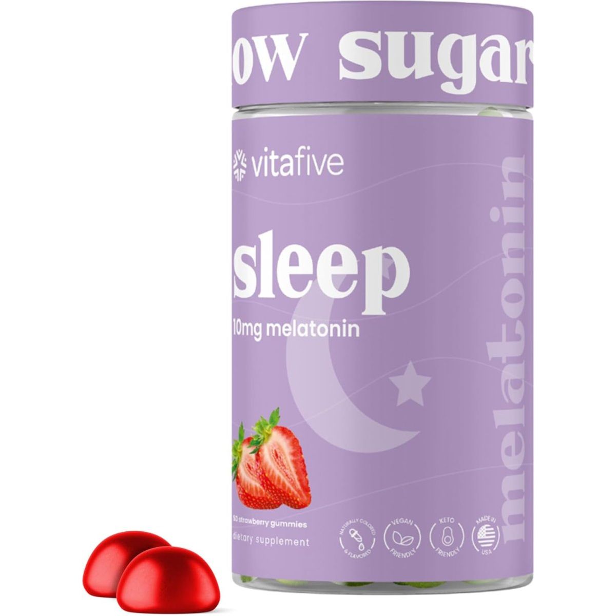 Vitafive Extra Strength Melatonin Gummies (50 Ct) - Suppviv