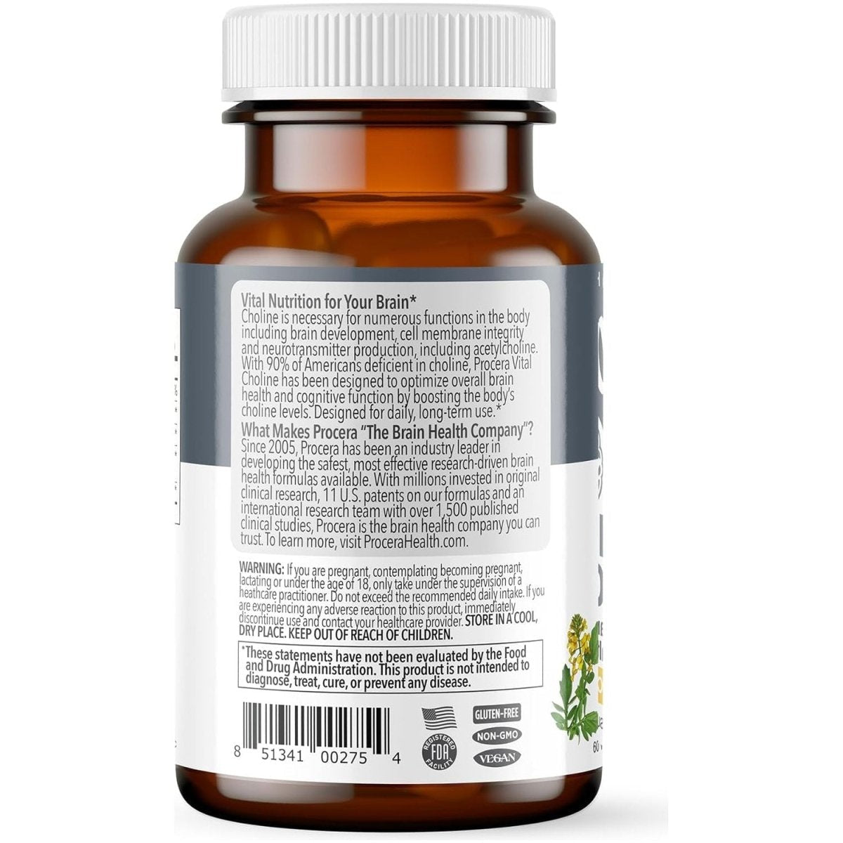 Vital Choline - Supports Memory & Mental Clarity - Promotes Healing from Brain Injury & Cellular Regenertation 60 Count - Suppviv
