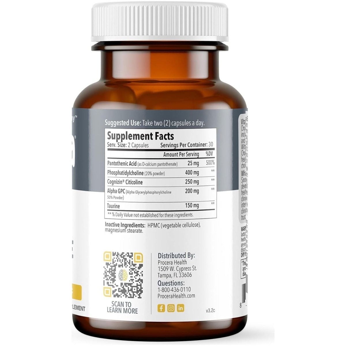 Vital Choline - Supports Memory & Mental Clarity - Promotes Healing from Brain Injury & Cellular Regenertation 60 Count - Suppviv