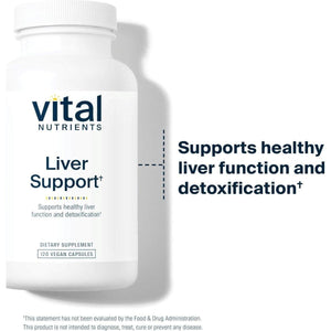 Vital Nutrients Liver Support (Vegan Supplement) Gluten, Dairy and Soy Free 120 Capsules.