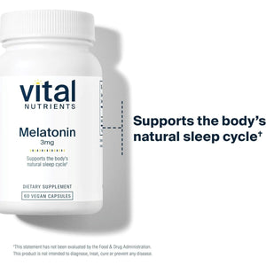Vital Nutrients Melatonin 3Mg Sleep Supplement 60 Capsules - Suppviv