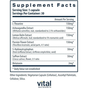 Vital Nutrients Sleep + Recover - Sleep Support Supplement 30 Capsules - Suppviv