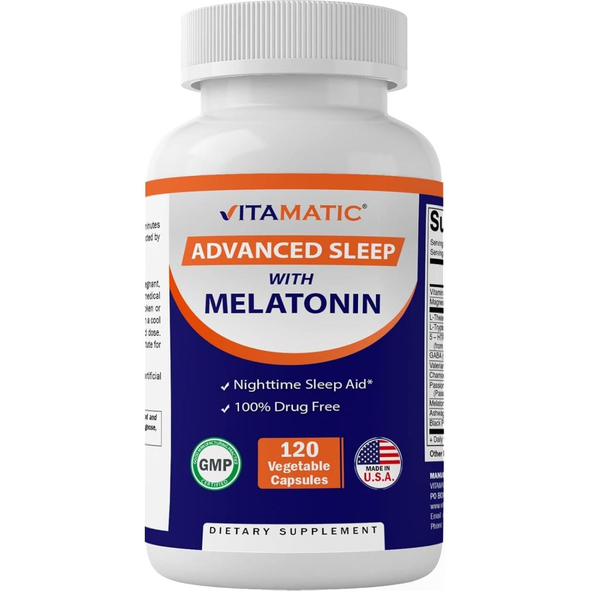 Vitamatic Advanced Sleep Aid with Melatonin - 120 Capsules - Suppviv