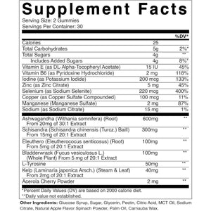 Vitamatic Vegan Thyroid Support Gummies with Iodine & Kelp - 60 Count.