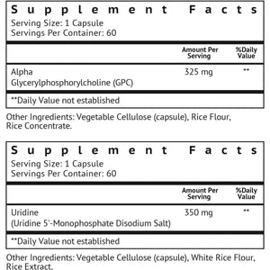 Vitamonk Alpha GPC and Uridine Stack - Mr Happy Stack - Bioavailable Choline Supplements Promote Cognition, Focus, Mental Clarity - Suppviv