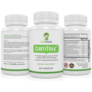 Vitamonk Cortitrax Natural Cortisol Blocker - Doctor Formulated Cortisol Manager, 60 Capsule - Suppviv