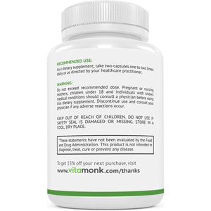 Vitamonk Glycotrax - High Absorption GPLC Supplement - Support Healthy Blood Flow - 60 Capsules - Suppviv