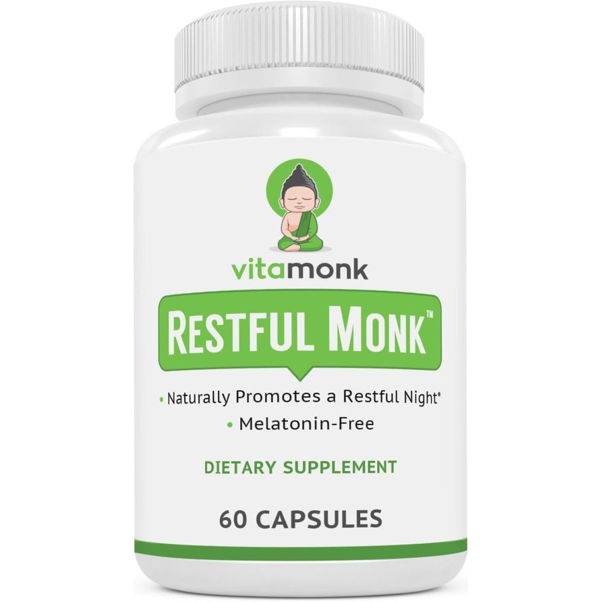 Vitamonk Melatonin Free Sleep Aid with Magnesium, GABA, Theanine and Apigenin - Suppviv