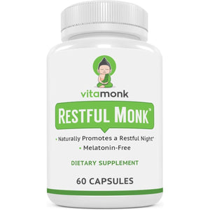 Vitamonk Melatonin Free Sleep Aid with Magnesium, GABA, Theanine and Apigenin - Suppviv