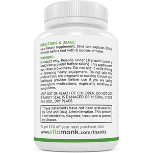 Vitamonk Melatonin Free Sleep Aid with Magnesium, GABA, Theanine and Apigenin - Suppviv