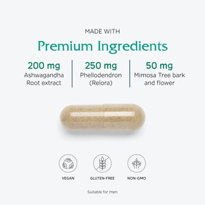 Vitanica Cortisol Relief - Dr. Formulated Sleep, Stress, Cortisol Manager 60 Capsules - Suppviv