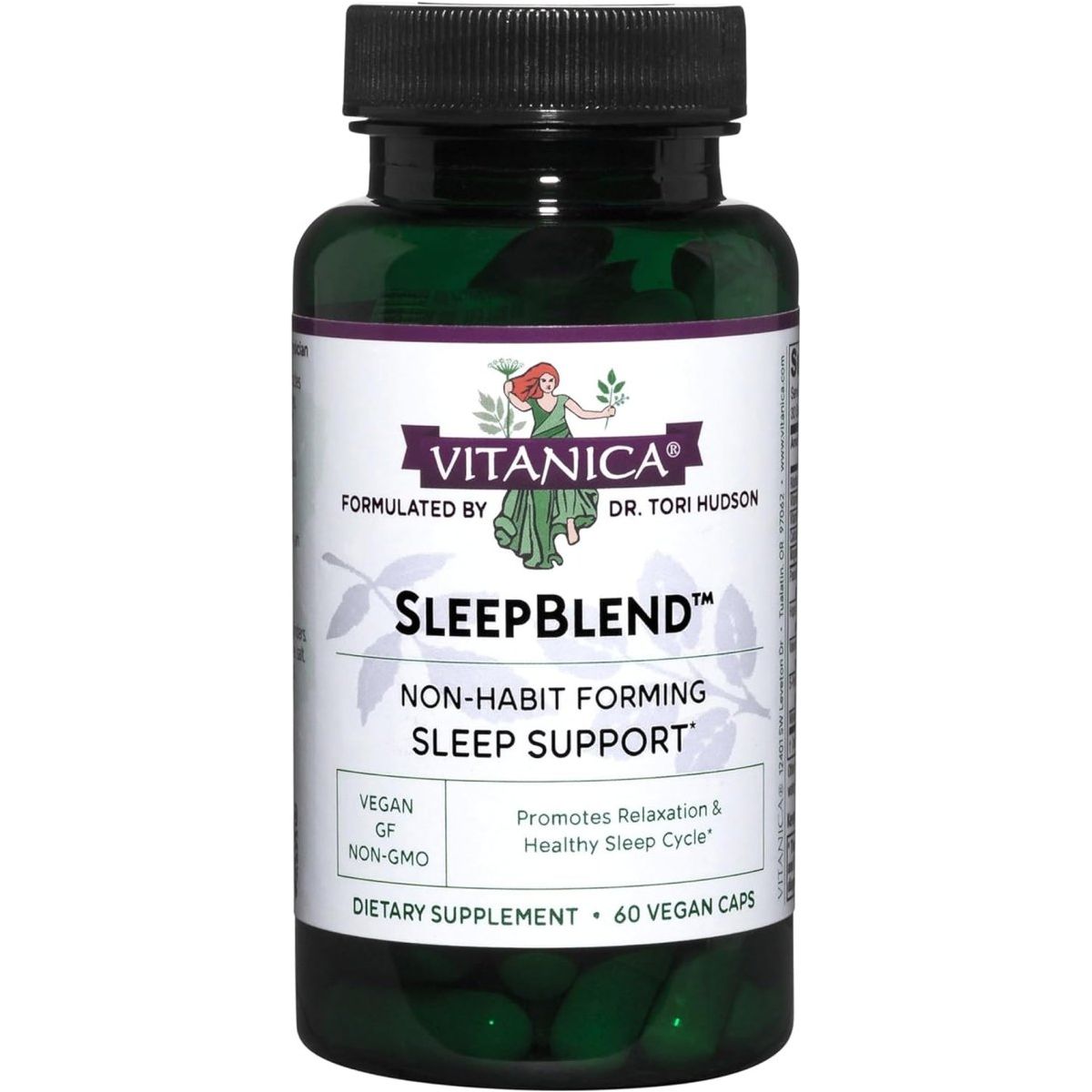 Vitanica Sleepblend - Non Habit Forming Sleep Support Melatonin Supplement 60 Capsules - Suppviv