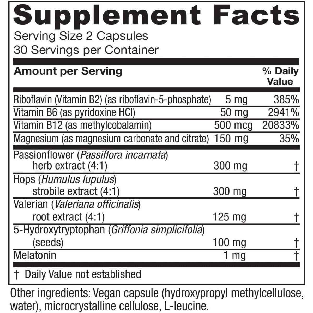 Vitanica Sleepblend - Non Habit Forming Sleep Support Melatonin Supplement 60 Capsules - Suppviv