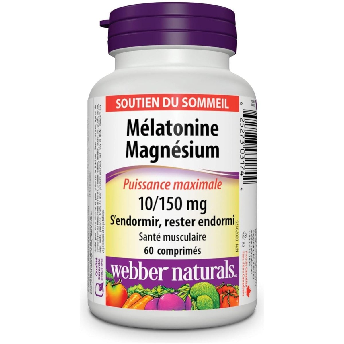 Webber Naturals Melatonin Magnesium 10/150 Mg 60 Tablets - Suppviv