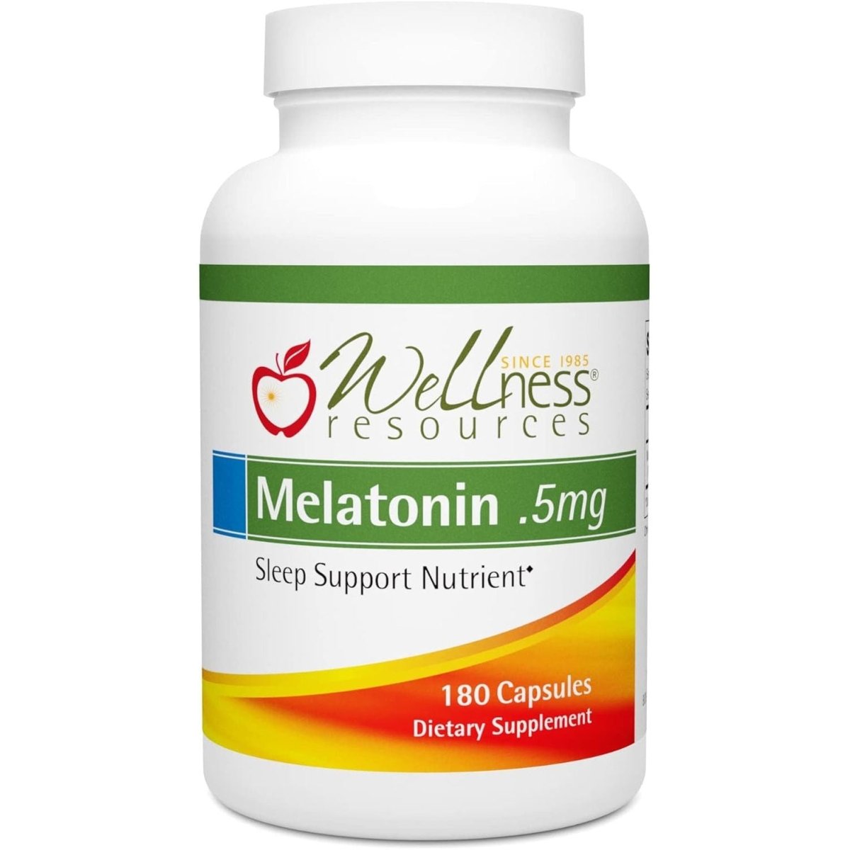 Wellness Resources Melatonin 0.5 Mg (500 Mcg) - 180 Veggie Capsules - Suppviv