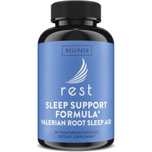 Wellpath Rest Valerian Root Sleep Aid for Adults with Melatonin & L - Theanine 60 Ct - Suppviv