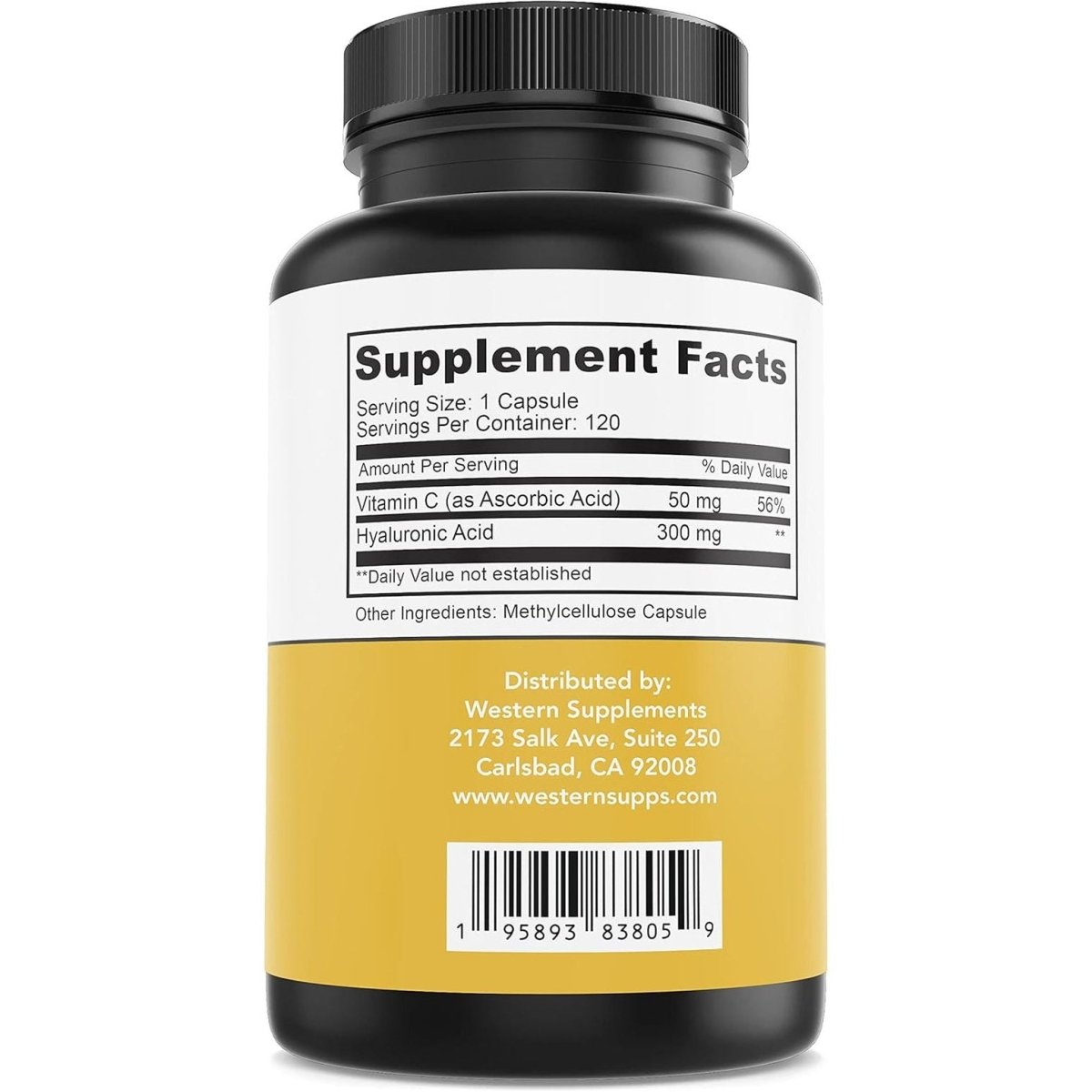 Western Supplements 300Mg Pure Hyaluronic Acid Supplement with Vitamin C (3 Month Supply) - Suppviv