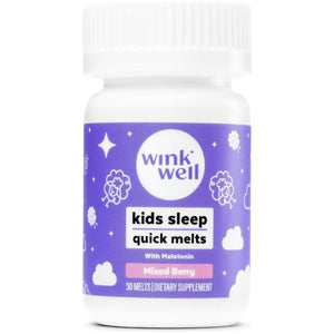 Wink Well Kids Melatonin Chewable Melts - Baby Sleep Aid Chews with Melatonin 1Mg 30 Melts - Suppviv