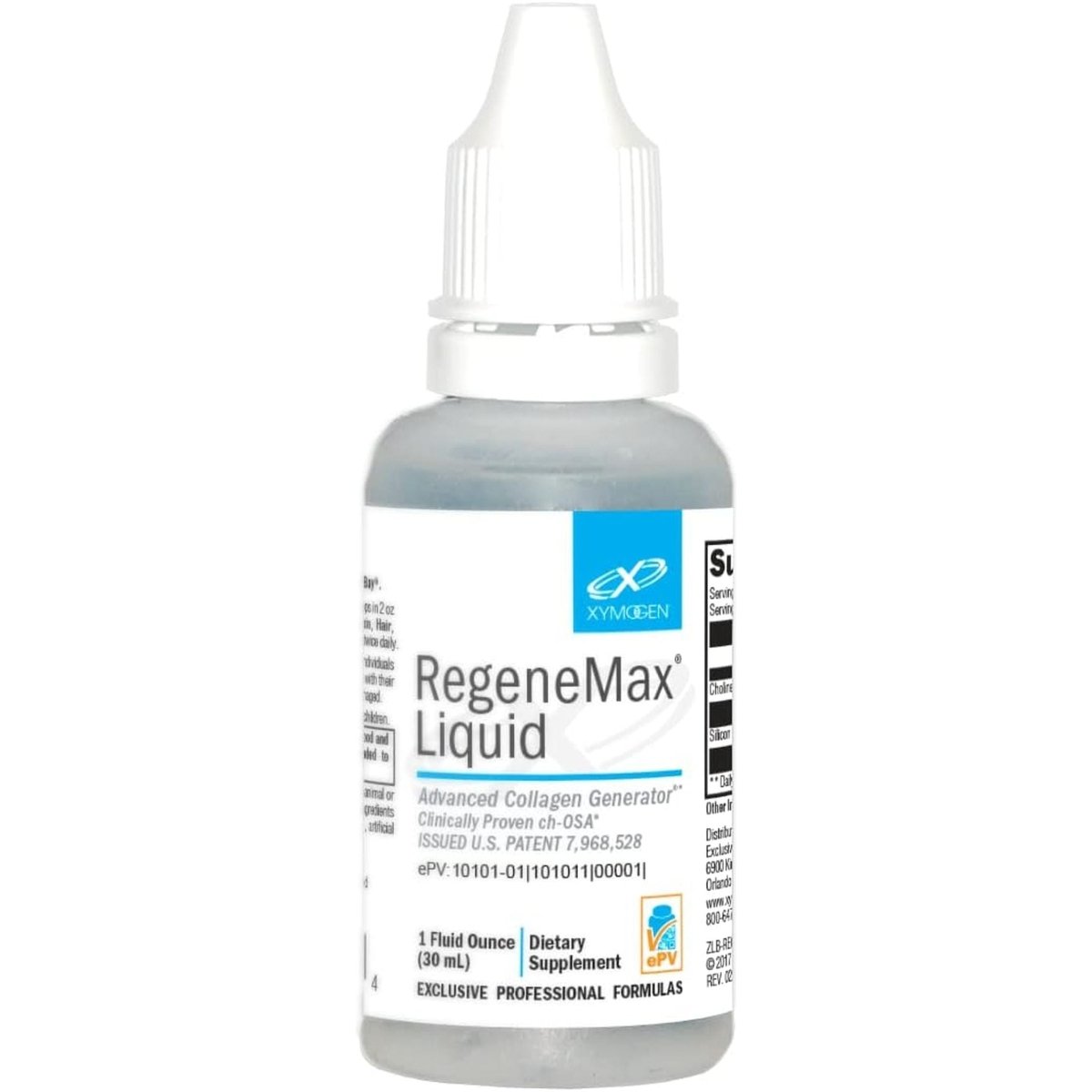 XYMOGEN Regenemax Liquid - Advanced Collagen Generator - Supports Healthy Bone Mineral Density, Reduces Wrinkles, Strengthens Hair + Nails (1 Fl Oz) - Suppviv