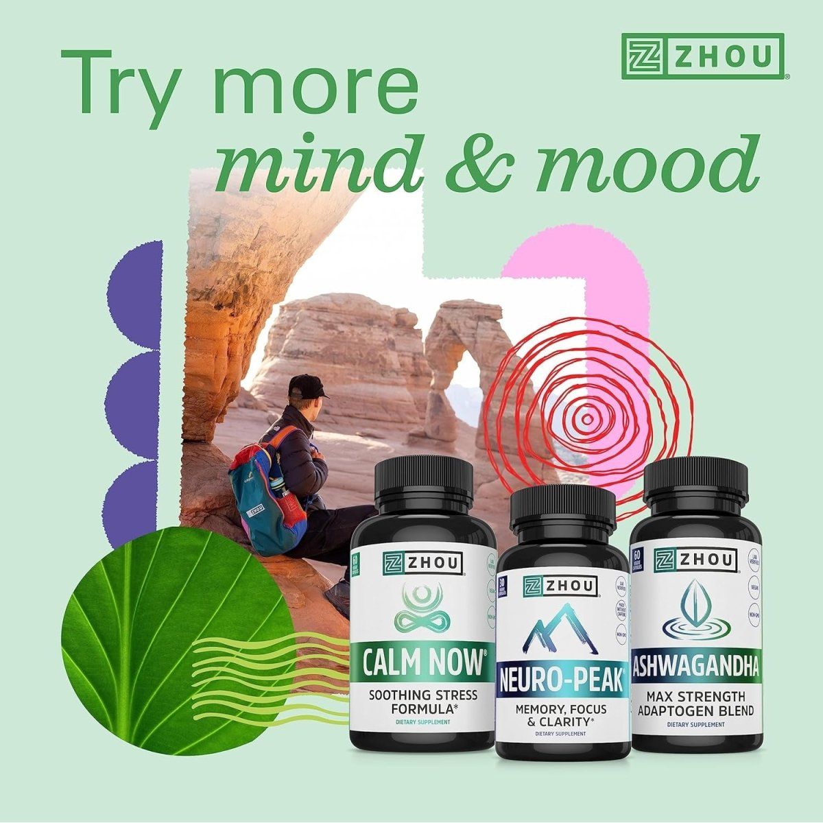 Zhou Drift off Premium Sleep Aid with Valerian Root, Melatonin, GABA 30 Servings 60 Capsules - Suppviv