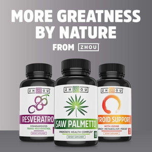 Zhou Thyroid Support Complex with Iodine Supplement 60 Caps.