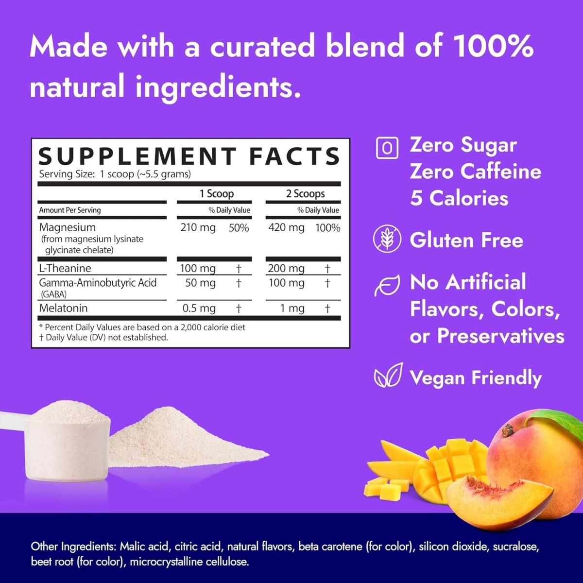 Zipfizz Nightly Calm & Sleep Supplement Powder - Peach Mango 12.3 Oz - Suppviv