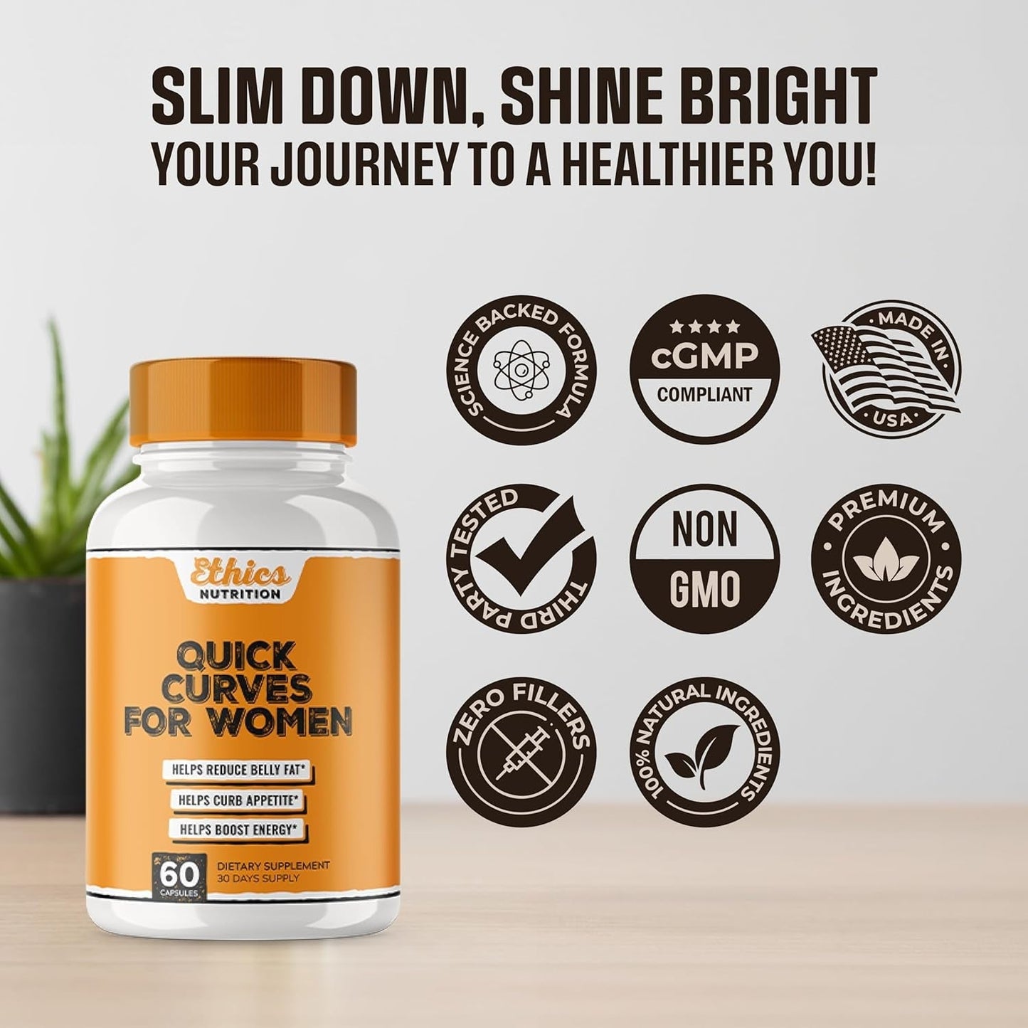 Quick Curves - Fat Burner Weight Loss Pills for Women | Appetite Suppressant 60 Capsules