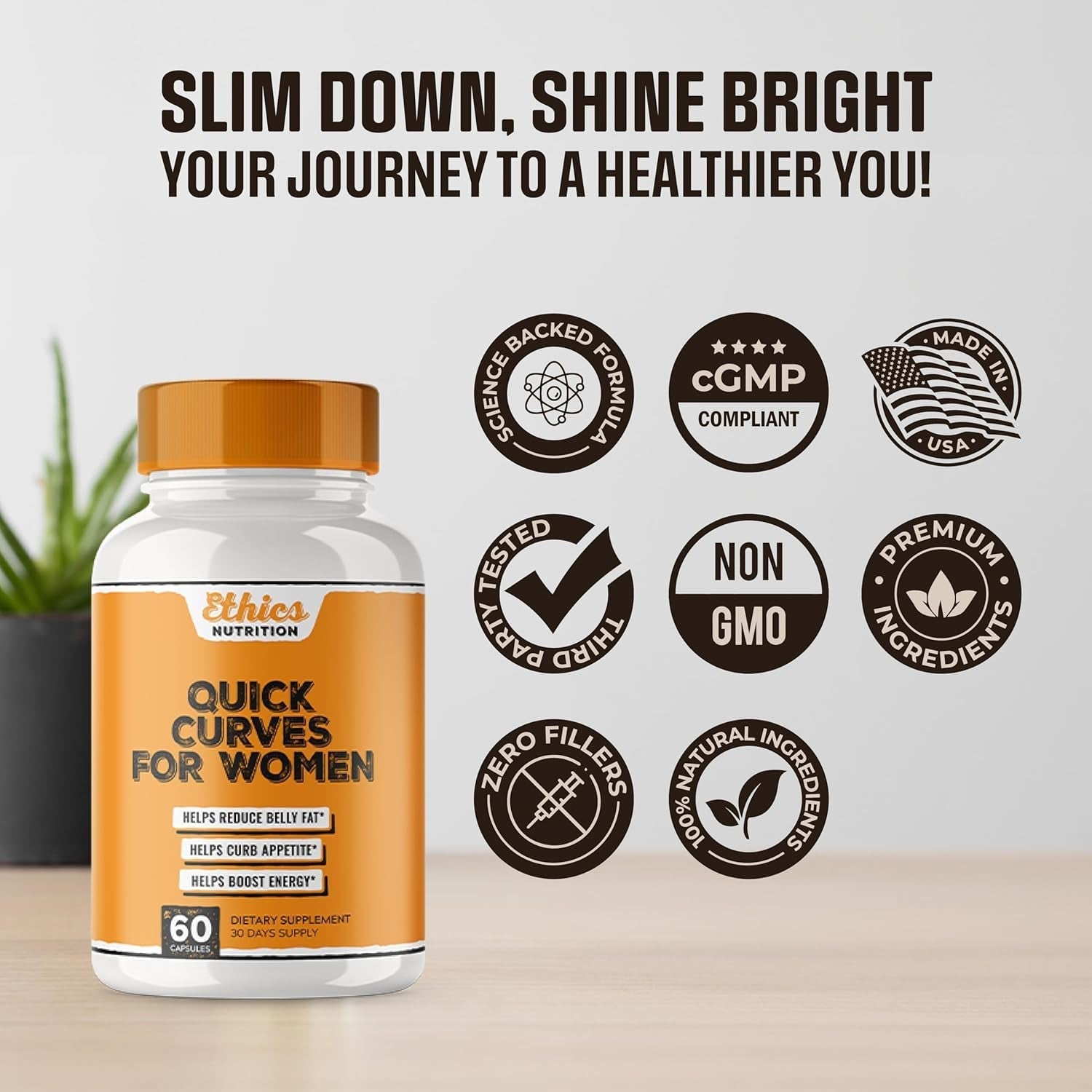 Quick Curves - Fat Burner Weight Loss Pills for Women | Appetite Suppressant 60 Capsules