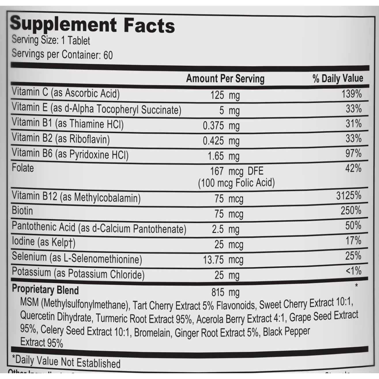Uric Acid Support - Tart Cherry, Celery Extract, Turmeric, Quercetin - Support Normal Kidney Function - 60 Vegetarian Tablets