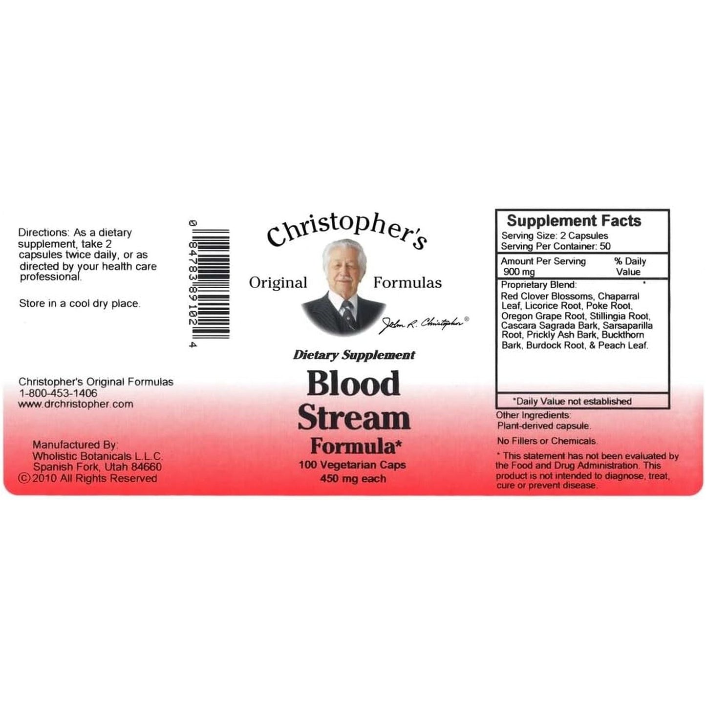 Christopher'S Original Formulas Blood Stream Formula - Supports Vein Elasticity, Clean & Pure Bloodstream