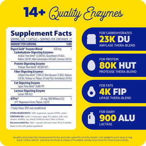 Enzymedica Digest Gold + Atpro, Maximum Strength Enzyme Formula, Prevents Bloating and Gas, 21 Capsules