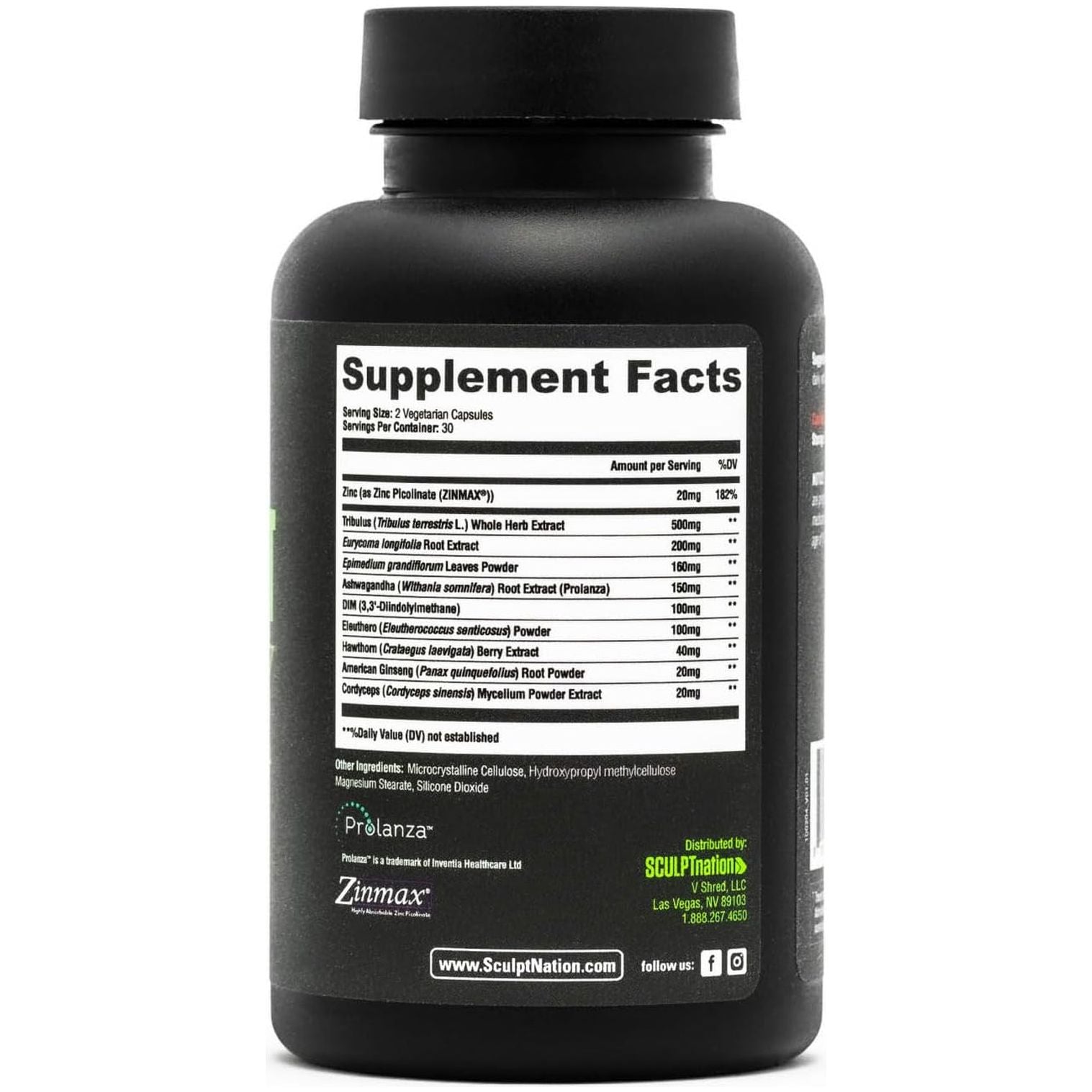 Sculpt Nation by V Shred Test Boost Max - Testosterone Supplement for Men - Tribulus Terrestris 60 Capsules