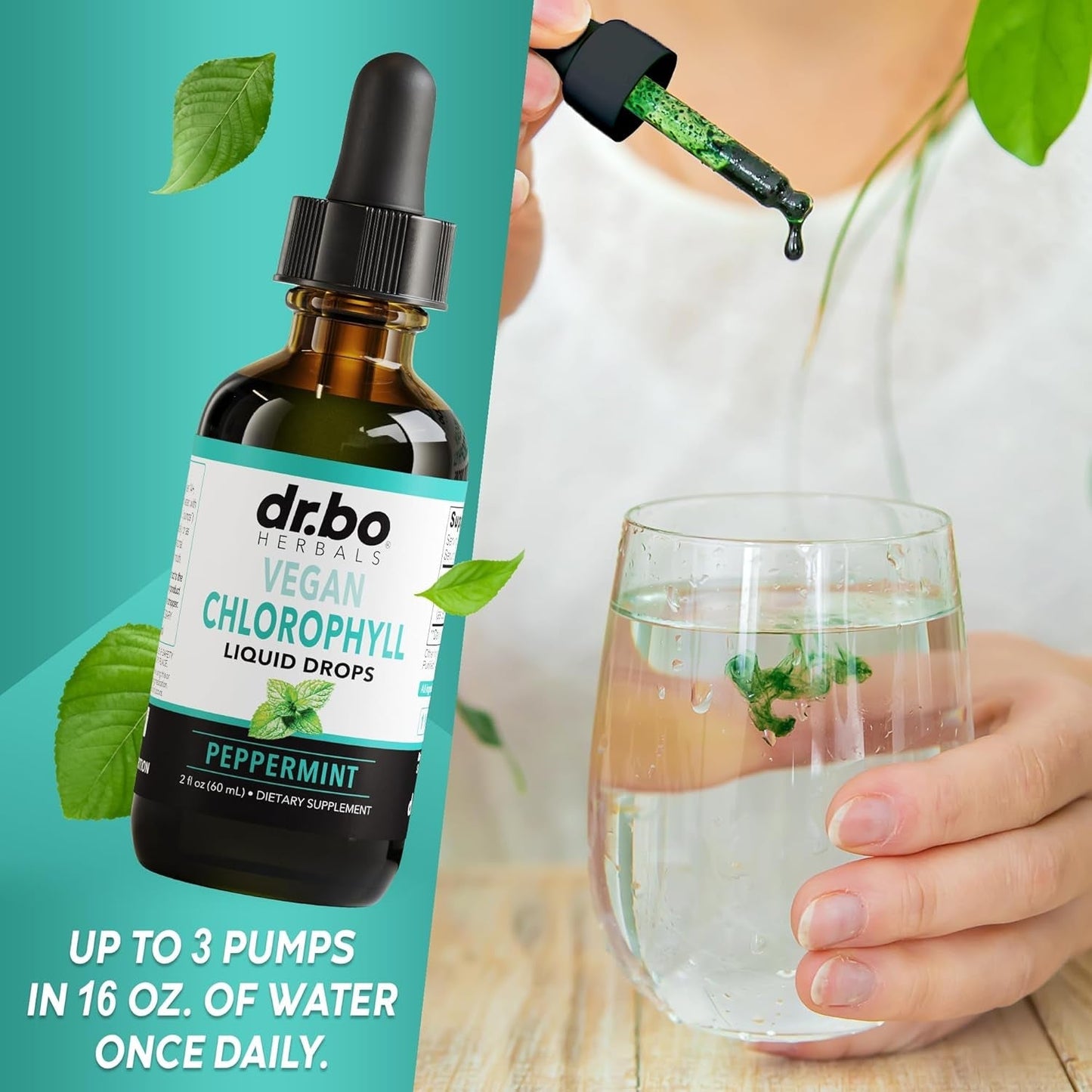 Chlorophyll Liquid Drops Body Detox - Vegan Liquid Chlorophyll Drops Odor Cleanse Supplement 2 Oz