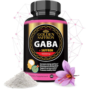 GOLDEN SAFFRON - GABA + Saffron Extract Supplement - Made in the USA